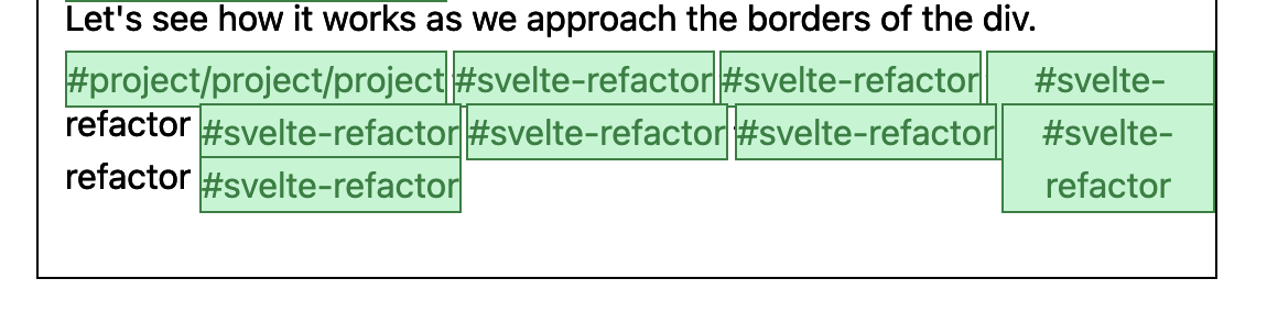 the bug where keywords pile up on a line